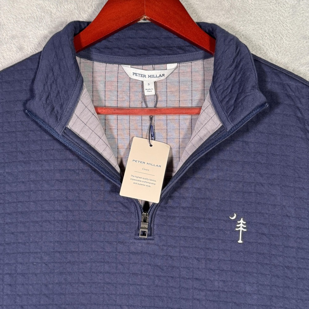 Peter Millar 1/4 Zip Pullover Mens S Quad Quilted Golf Performance Tree Farm